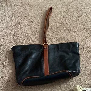 Furla black and brown leather handbag